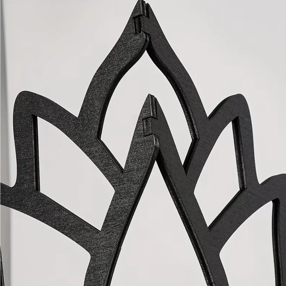Black Lotus Flower Wall Candle Holder Metal Corner